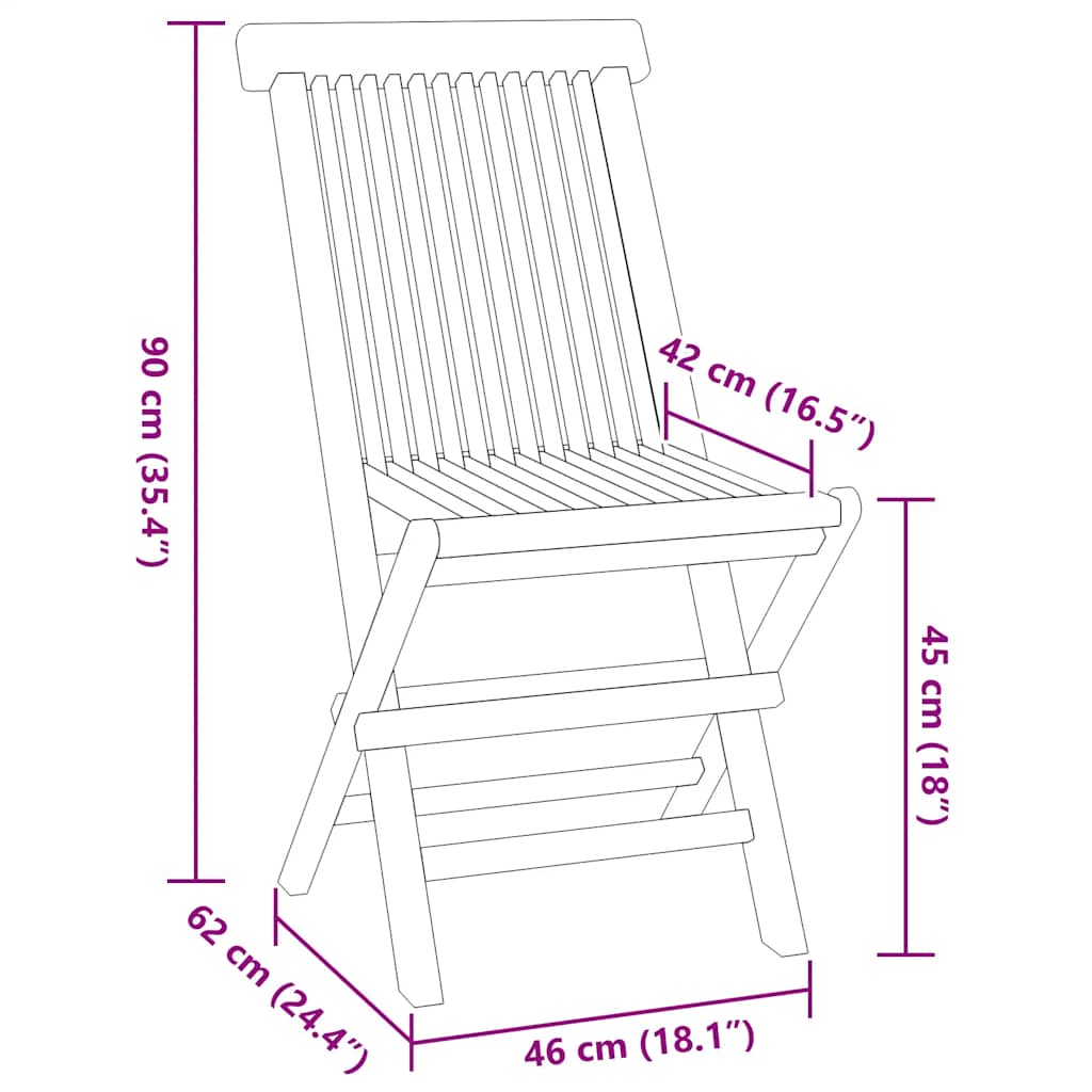 Set da Pranzo da Esterno Pieghevole a 5 Pezzi Legno Massello di Teak
