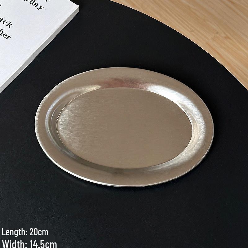 Simple Ins Style Stainless Steel Oval Bread & Dessert Plate