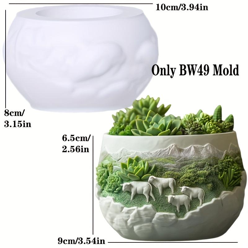Running Stallion Relief Succulent Plant Flowerpot Resin Silicone Mold Grassland Warhorse Storage Box Mould Horse Gypsum Molds