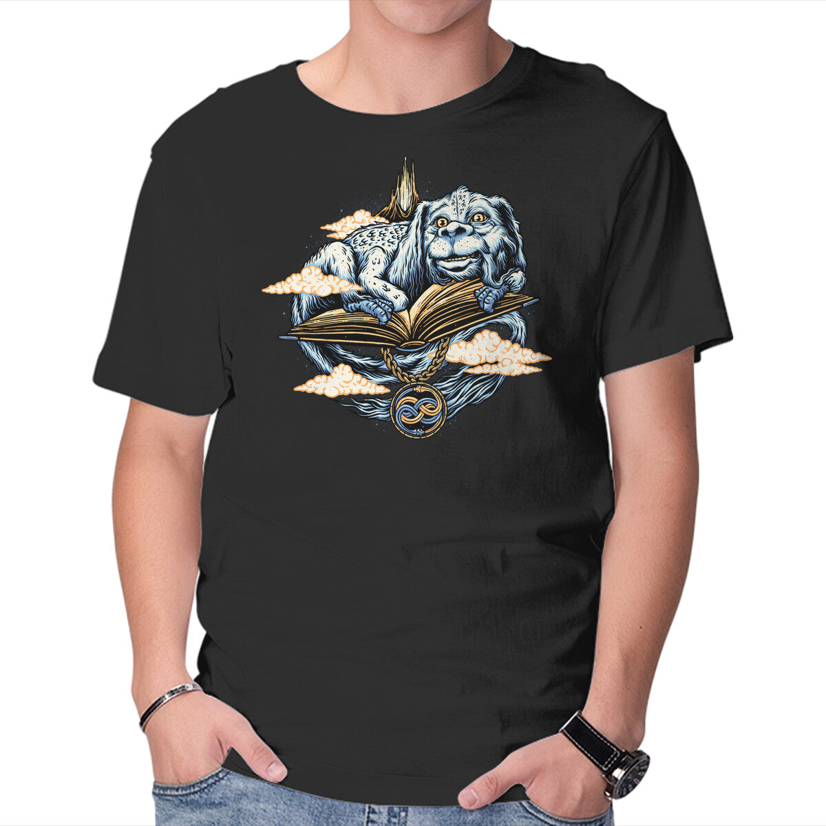 Unisex Crew Neck T-Shirt The Story That Never Ends Graphic Short Sleeve Casual Tee M