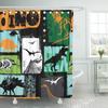 Dinosaur Shower Curtain For Bathroom, Funny Jurassic Dino World Park Shower Curtain Sets Bathtub Decor With Hooks Waterproof