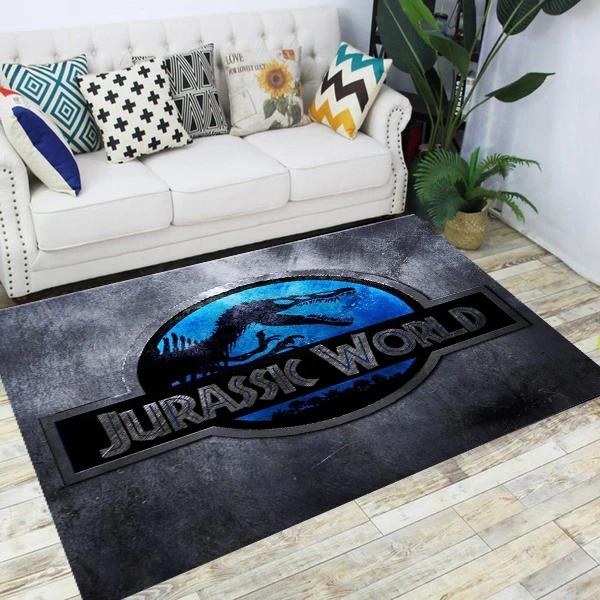 Jurassic Park Dinosaurier-Cartoon-Teppiche, rutschfester Teppich für Wohnzimmer, Schlafzimmer, Fußpolster-Dekoration, Kinderspiel-Bodenmatte
