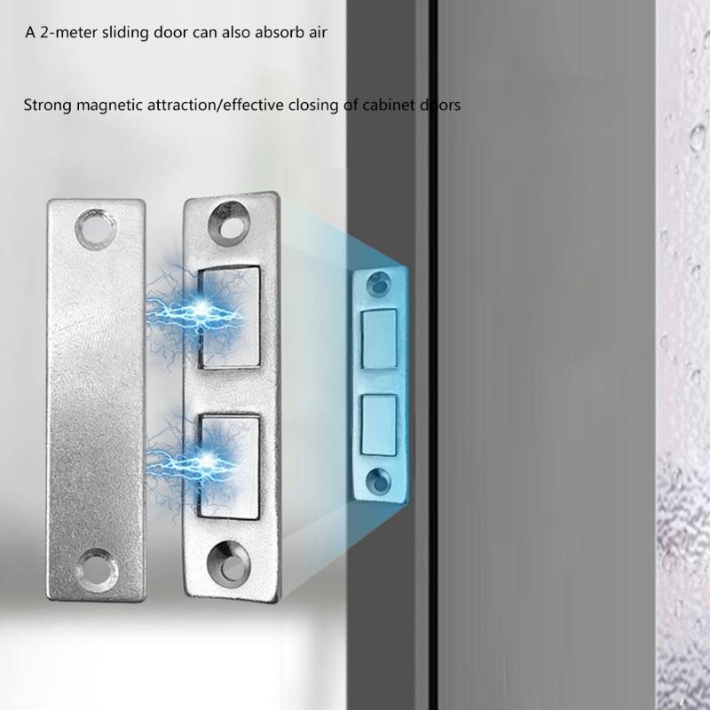 Easy Install Push Pull Door Magnets Secure Hold Push & Pull Door Magnet Fixtures Magnetic Door Fixators for Home Use