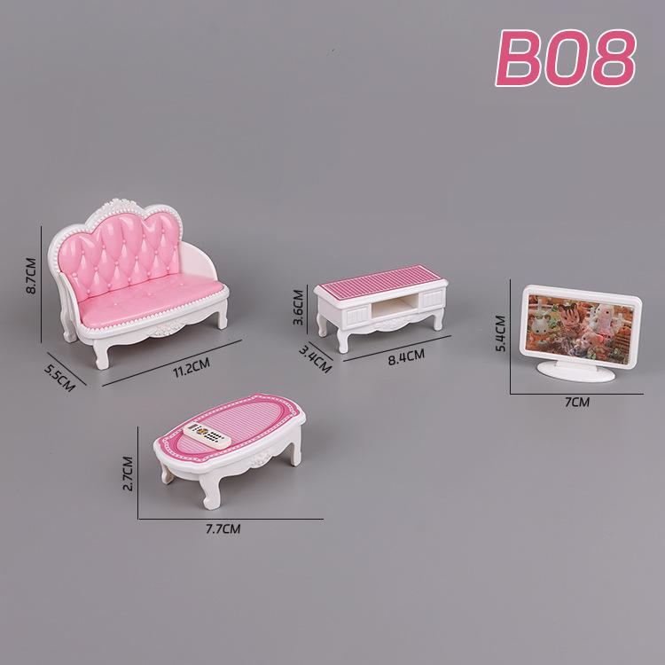 Animal Family Mini Rabbit Doll House Children'S Play House Simulation Furniture Set Doll House Girl Toys