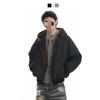 Unisex Retro Leopard Print Hooded Cotton Jacket - Striped, Loose-Fit Outerwear
