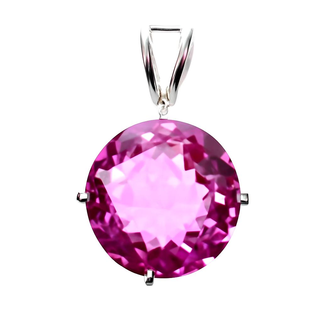 Natural Pink Ruby Pendant 18 ct Loose Gemstone 925 Sterling Silver for Jewelry Making and Crafts