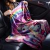 1pc Unicorn Hello Kitty Blanket Lightweight Flannel Throw for Sofa Bed Travel Camping Livingroom Office Couch Chair