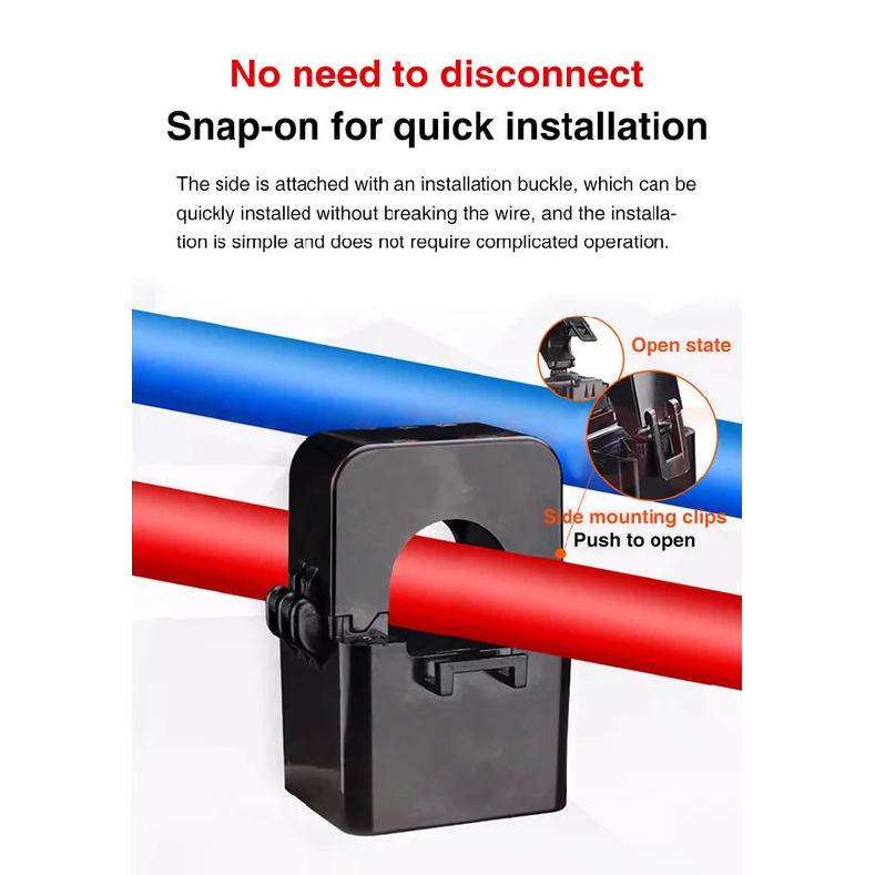 Smart New WiFi Energy Clamp Bidirectional Meter with Buzzer Alarm for Threshold App Monitor Export Import Power AC110V/240V