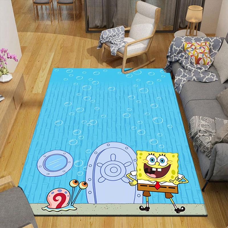 1Pc Spongebob'S Underwater Adventure Rug, Office Carpet Indoor Outdoor Doormat, Non-Slip, Comfortable, Living, Christmas Halloween, Xmas Gift