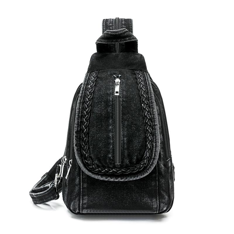 Small Backpack Women's Lightweight Retro Large Capacity Chest Bag Multi-function Backpack