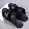 Men Black Leather Slippers Flats Summer Brown Sandals Outdoor White Wide Head Beach Shoes for Father Over Sized 46 47 48