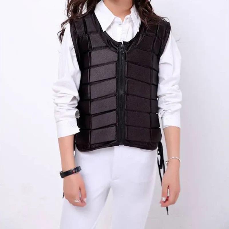 Horse Riding Vest Black Zipper Equestrian Vest for Adult Children Horse Riding Training Waistcoat EVA Equestrian Protective Pad