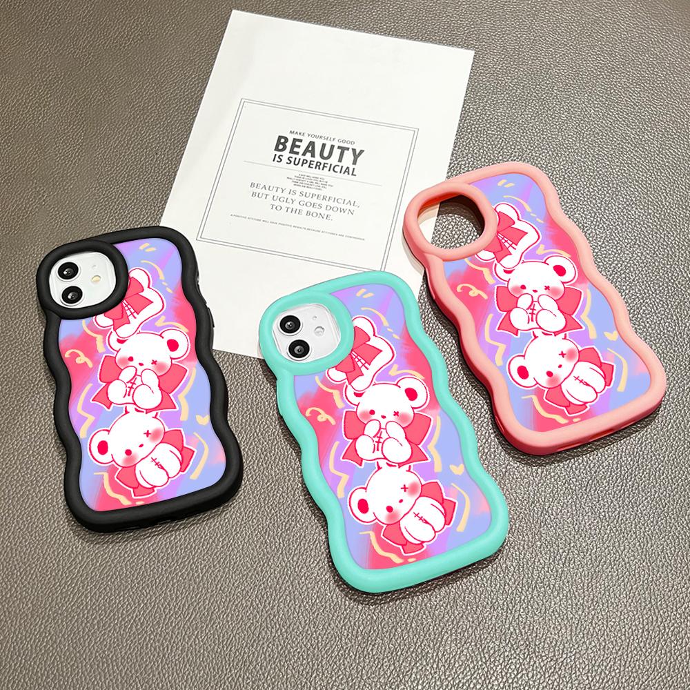 Big Wave Edge Weiches Silikonmaterial Macaron-Telefongehäuse Stoßfestes Schutzgummigehäuse für OPPO Reno Realme Infinix Tecno