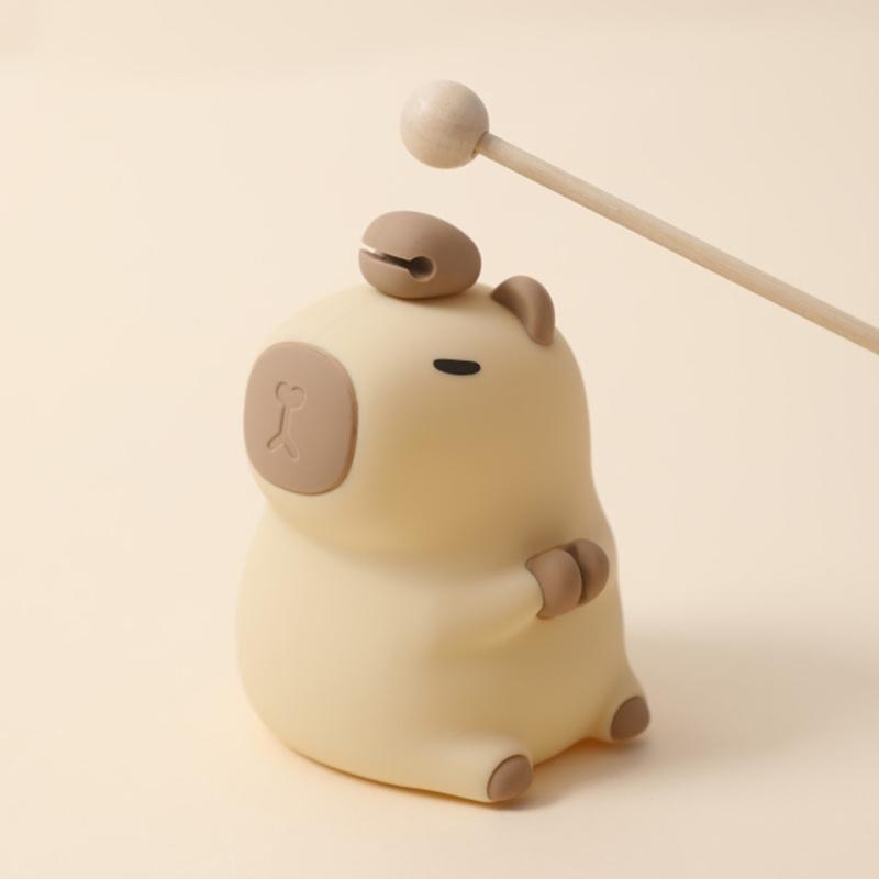Lovely Capybara Silicone Table Nightlight, Warm Glow, Soft Touching Control USB Charging for Kids Room