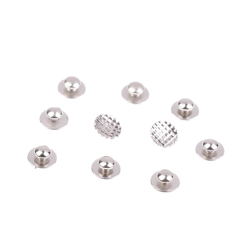 10Pcs/Bag Dental Orthodontic Lingual Button Bonded Eyelet Traction Hook Bondable Metal Mesh Base Bond Bonding Tongue Side Buckle