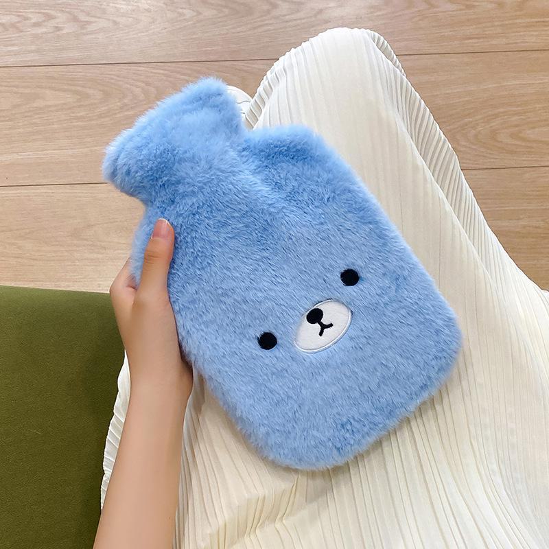 Bolsa de agua caliente de felpa de gran capacidad para niñas: un bonito calentador de manos con dibujos animados para el invierno.