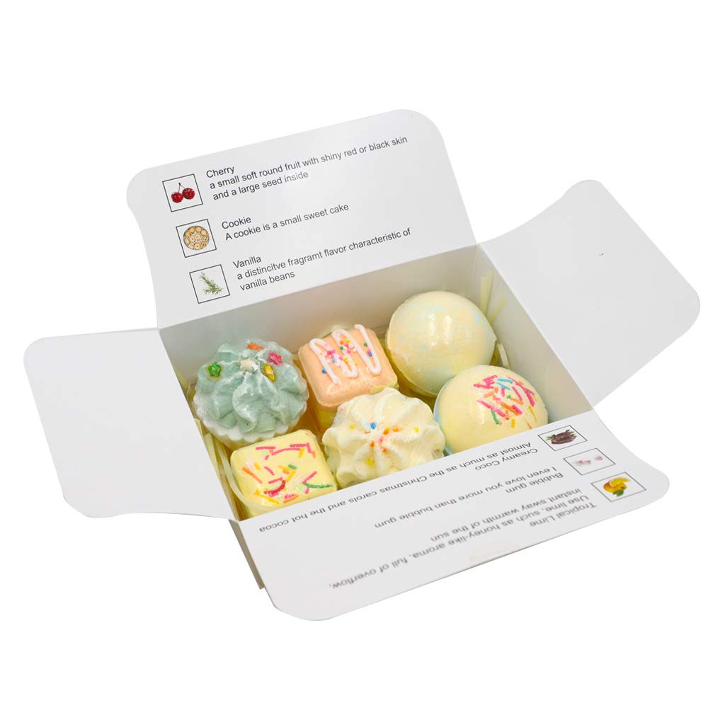 WHDZ Bath Bath Gift Fragrance Bombs for Bath Perfect Gift for New Candy Colorful Box Included Bombs, Balls, 6-Piece Set, Time, Mother, Couples,