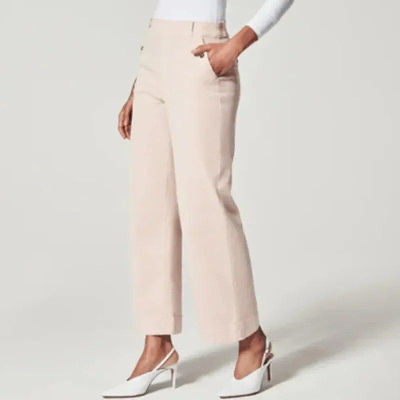 2024 Fashion High Waist Straight Womens Pants Spring/Summer Streetwear Office Lady Casual Pocket Loose Trousers 30265