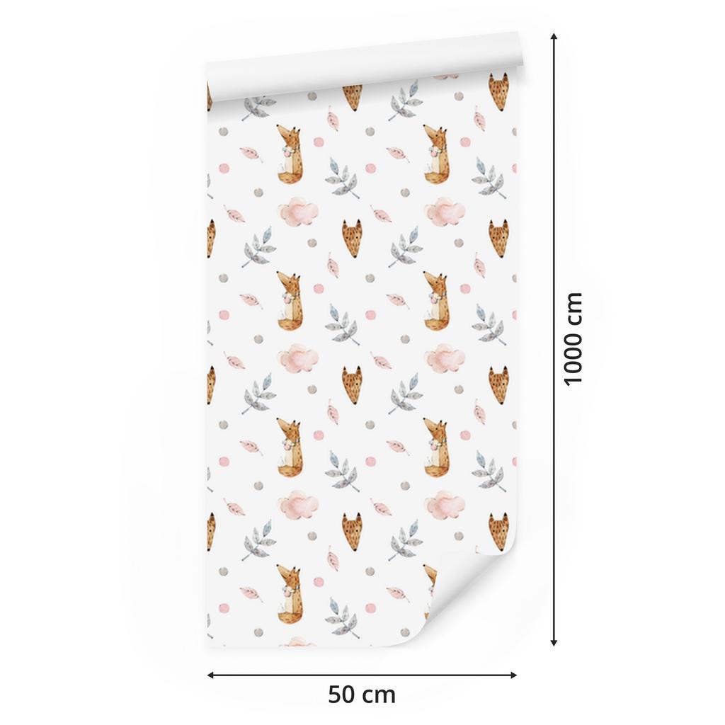 Foxes wallpaper for living room and bedroom 50x1000