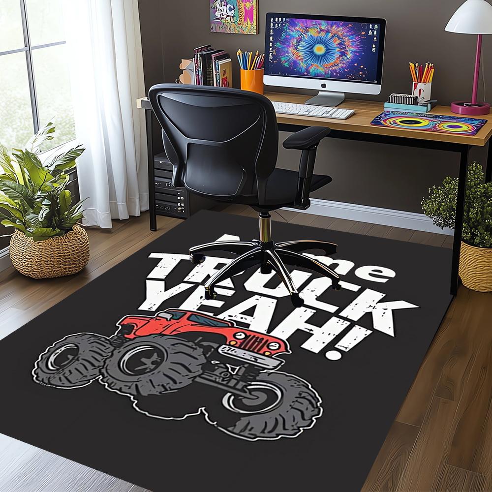 Custom Name Truck Printed Carpet,Rug for Office Chair Living Room Bedroom Kitchen Room Decor Gifts.
