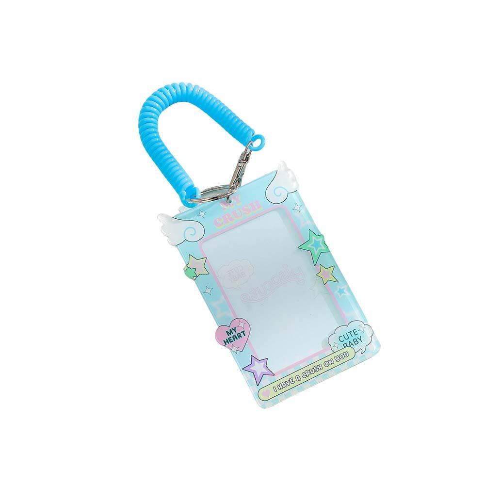 

Card Case Korean Style Card Holder Acrylic ID Card Holders Portable Student Card Cover Student StyleA-Blue