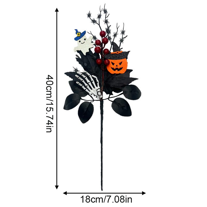 1PC Maple Leaf Arrangement Bookcase Decor With Pumpkin and Maple Leaves Home Artificial Black Tree Desktop Vase Filler Party