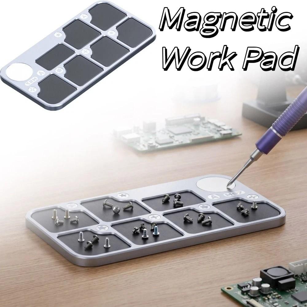 Aluminum Alloy Frame Magnetic Screw Storage Tray Rubber Mat Precision Screwdriver Magnetic Screw Storage Pad