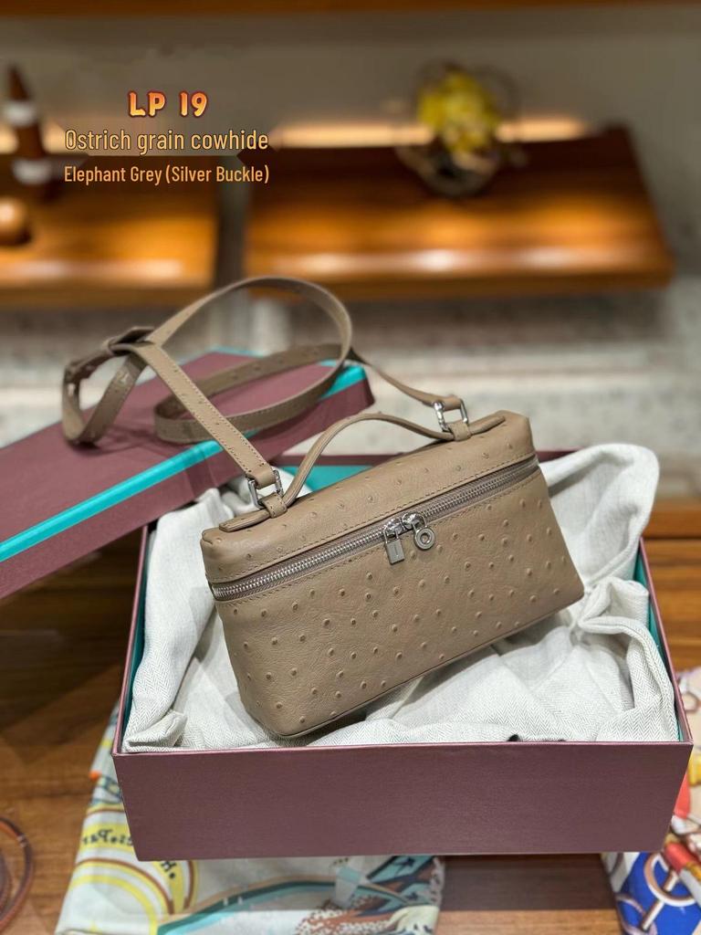 LP19 Fashionable Versatile 2025 New Genuine Ostrich Leather Crossbody Bag - Gigi Style Handbag