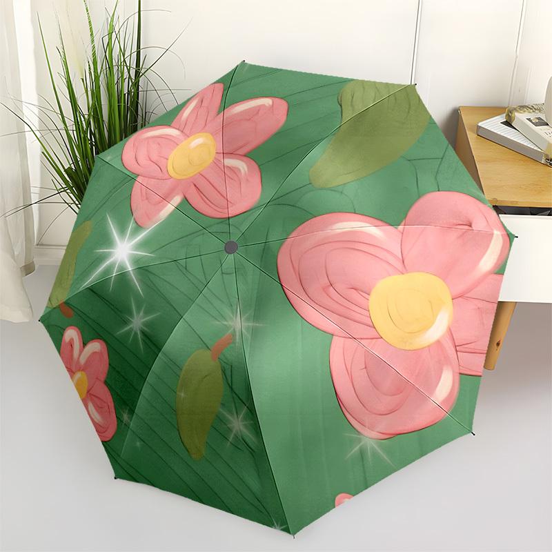 1pc Floral Fantasy Automatic Open/close, All-Season Portable Folding Umbrella, Travel, Everyday, Formal Events - Compact Luxury Parasol, Outdoor Acces