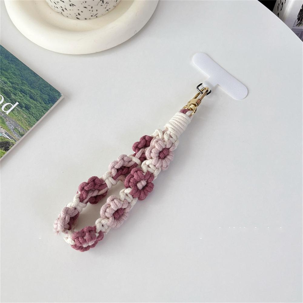 Luxusní Pletený Klíčenka na Zápěstí Květinová Klíčenka Popruh na Klíče Náramek Klíčenka Boho Květinová Sedmikráska Květinová Roztomilý Svatba Dárek