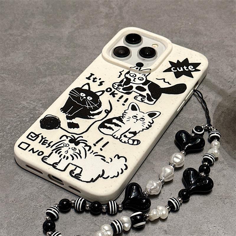 Zhitai Apple 16 Pro iPhone Case: Compatible with iPhone 14/13/11/15/XR, Wheat Shell Design, One-Piece with Bracelet