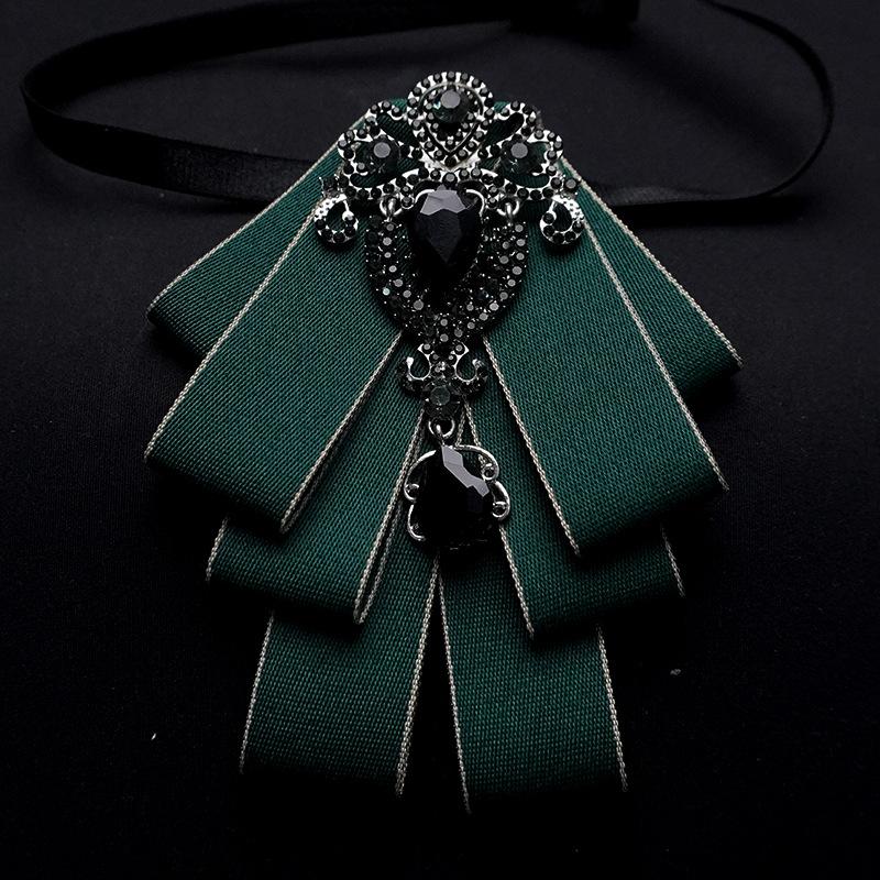 Detachable Bow Tie Brooch Silk Ribbon Collar Pin for Shirts & Blouses Fashion Floral Bow Clip for Women's Casual Outfit
