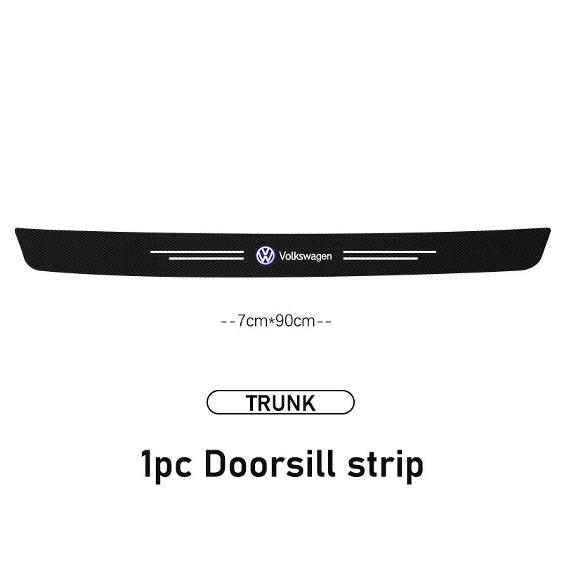 4pcs Carbon Fiber Car Door Sill Anti-Scratch Decorative Sticker For Volkswagen VW Golf Polo 4 5 6 Passat B5 B6 B7 CC JettaNI8