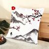 Japanese Pagoda Landscape Cushion Cover Soft Short Plush Pillow Cover Smooth Cozy Texture Aesthetic Cushion Case Home Decor