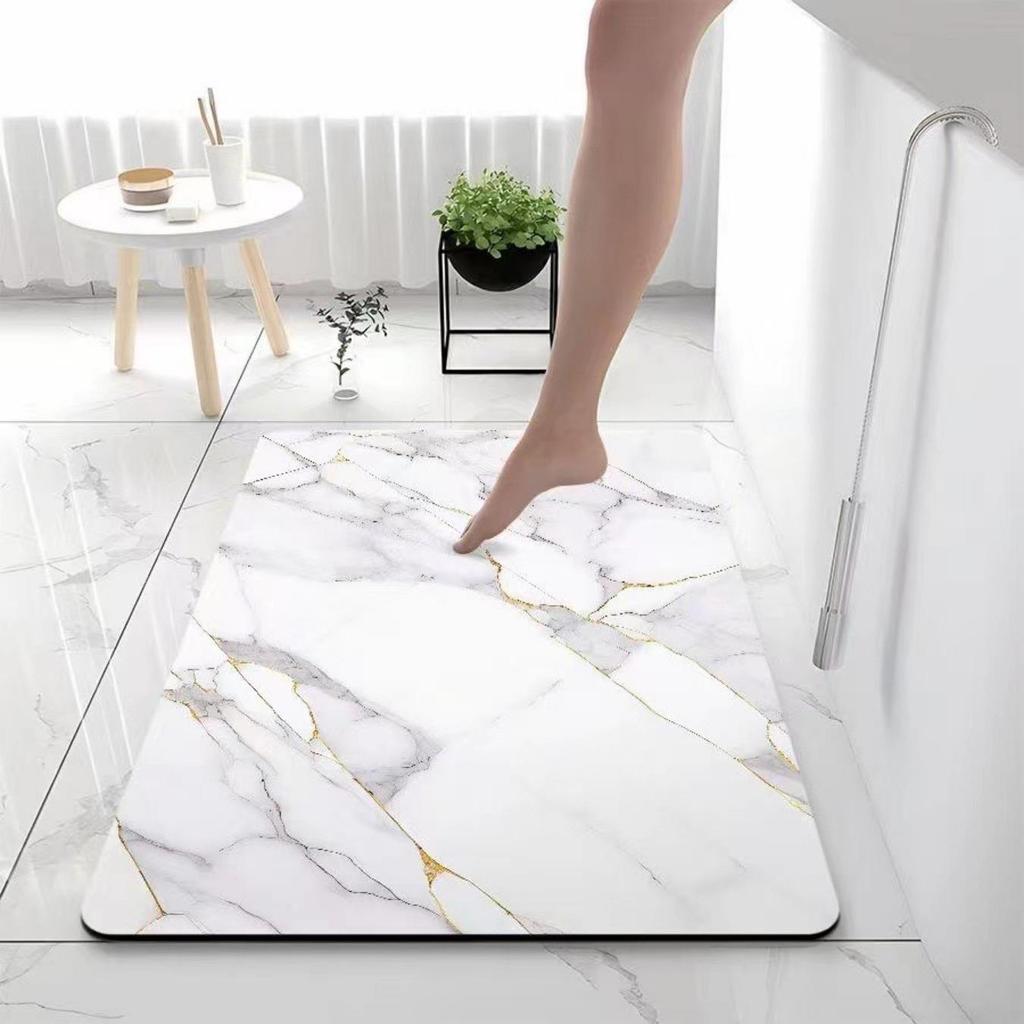 Diatom Thickening Printing Mat Bathroom Bath Nonslip Carpets In Wash Basin Bathtub Side Floor Rug Shower Room Doormat Memory Foam 3d Pad