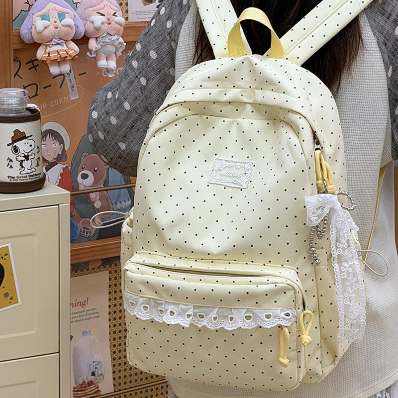 Schoolbag corduroy cute girl heart backpack, Korean ins small fresh junior high school student schoolbag women's lightweight backpack