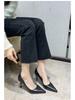 2025 Spring/Autumn Lambskin Commuting Pointed-Toe Low-Cut Women's Versatile Professional Fashion Heels
