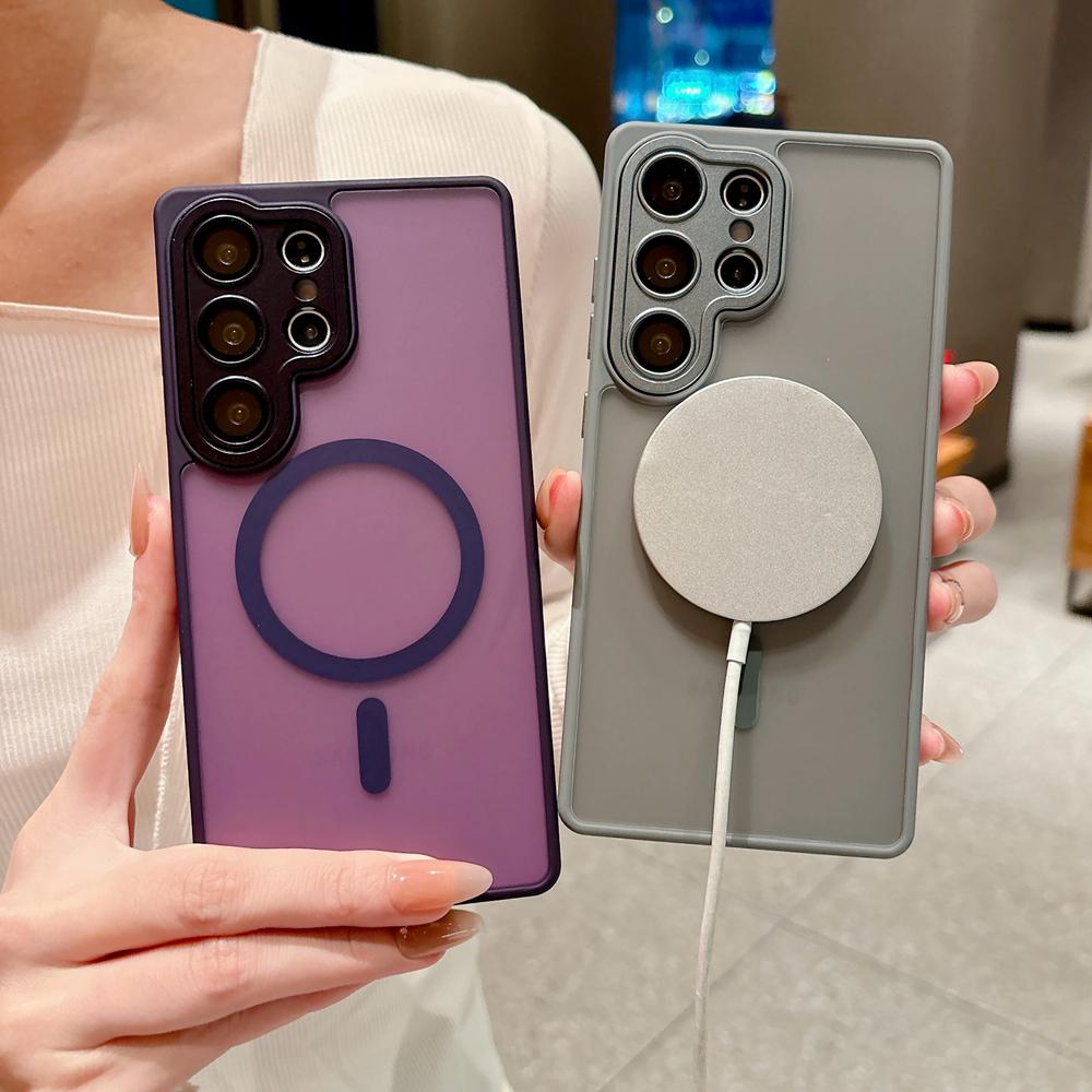 KEYSION Luxury Matte Translucent Magnetic Case for Samsung Galaxy S25 S26 Ultra 5G S26+ S25 FE Shockproof Armor Phone Cover