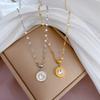 Collana in Oro Vero Zircone Romano Raffinato a Forno Catena per Clavicola Femminile Con Gioielli