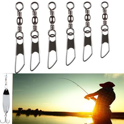 50pcs Hot Durable High Quality Stainless Steel Hanging Snap Fishing Connector Barrel Swivel