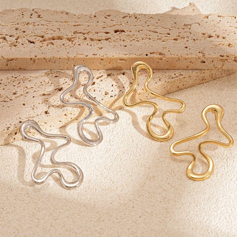 Hollow Geometry Geometric Earrings Minimalist Design Stud Earrings  Daily Wear