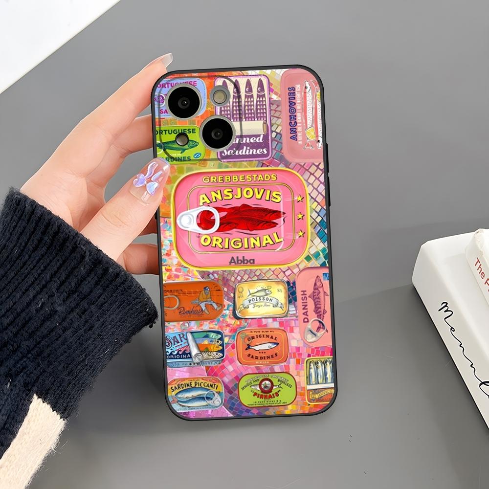 Sardines Canned Fish Phone Case For iPhone 18 16 Plus 15 14 Pro Max 13 Mini 11 12 Xr X Xs 6 7 8 SE Plus Back Cover