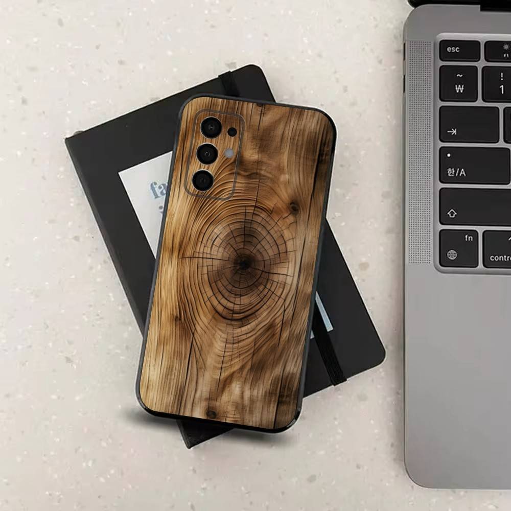 Wood Texture Natural Case For Samsung Galaxy A73,52,71,53,32,72,41,J7,22,Note,31,8,9,Soft Black Silicone Cover