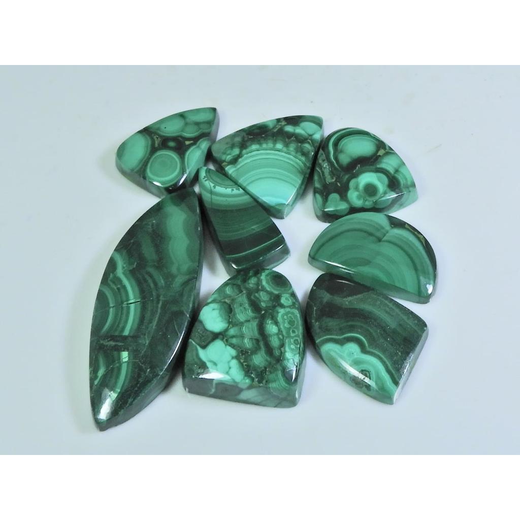 174Cts. Natural Green Malachite Ring Size Fancy Cabochon Gemstone 08Pcs Lot C-250