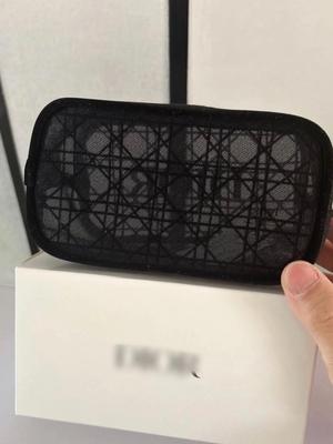Makeup-Free Gift: Large, Lightweight, Transparent Mesh Cosmetic Bag with Lace and Rattan Grid Design