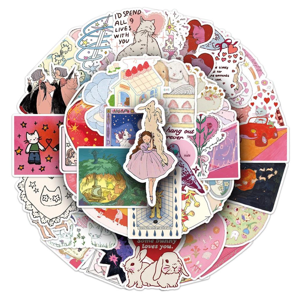 50 Fairy Tale Stickers: Cute Cartoon Decor for Cups, Phones, Laptops, and Journals
