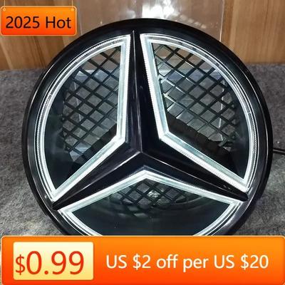 2025 Heiß 18,5cm Hohlstil Auto Frontgrill Emblem Mit LED BASIS Für Mercedes Benz C-KLASSE W204 GLK W204 B W245 VITO W447 W463