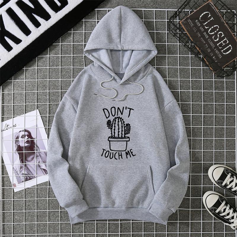 Creativity DON T TOUCH ME Hoodies Women Street Style Hoody Autumn Loose Fleece Clothing Comfortable Pullover Sweatshirt