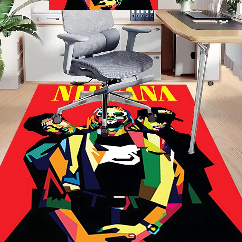 Nirvana Music Poster Art Carpet For Playroom Bedroom Living Room Sofa Home Decorkids Game Area Rug Nonslip Floor Mat
