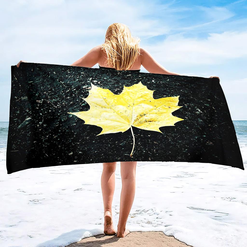 Leaf Pattern Printing Series Seaside Vacation Beach Towel Swimming Bath Towel Sports Towel